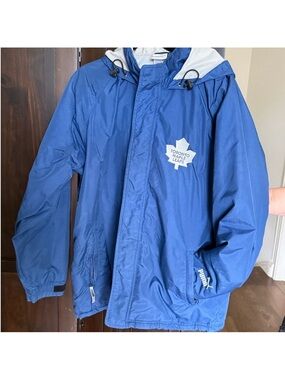 Vintage Puma Blue Toronto Maple Leafs Hooded Performance Jacket.
